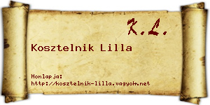 Kosztelnik Lilla névjegykártya